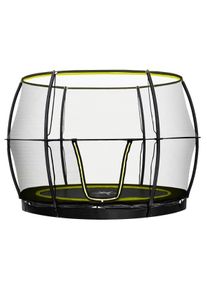 REBO 8FT Inground Base Jump Trampoline with Halo ll Enclosure