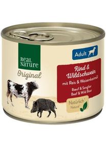 REAL NATURE Adult B&oelig;uf et sanglier 6x200 g