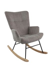 Livetastic Schaukelstuhl , Grau , Textil , Kautschukholz , massiv , 63x91x52 cm , Schaukelfunktion , Wohnzimmer, Sessel, Polstersessel