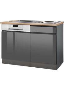 Kochstation Spülenschrank »KS-Virginia« 110 cm breit in grau, Größe B/H/T: 110 cm x 85 cm x 60 cm