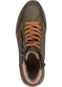 Jana Dames Enkellaarsje met siernaden kaki Maat 38