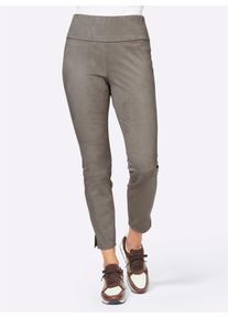 Heine Dames 7/8-broek van imitatiesuède in taupe ,maat 34, Witt, 92% Polyester, 8% Elastan