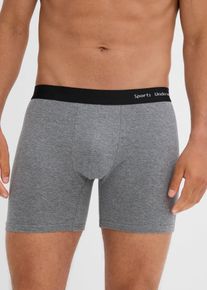 bonprix Bóxers ajustados, largo medio (3 unidades), gris, 7 (XL)