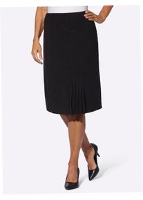 Damen Faltenrock in schmaler Schnittform in schwarz ,Größe 52, WITT, 63% Polyester, 33% Viskose, 4% Elasthan