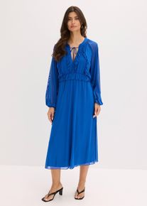 bonprix Női Tunika ruha fodrokkal, kék, 36/38