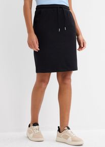 bonprix Mujer, Falda de chándal con bolsillos, negro, 52/54