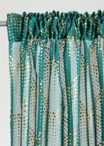 Gardin med &aring;tervunnen polyester och glansigt m&ouml;nster (1-pack) - gr&ouml;n - storlek 175x135 cm - bonprix