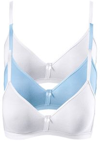 BH utan bygel med ekologisk bomull (3-pack) - vit - storlek 85A - bonprix