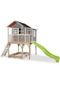 EXIT Toys Spielturm , Grau , Holz , Zeder , 190x269x444 cm , Freizeit & Co, Gartenspielzeug, Spieltürme