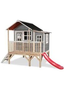 EXIT Toys Spielhaus , Grau , Holz, Kunststoff , Zeder , 190x215x322 cm , EN 71, CE, FSC 100% , Freizeit & Co, Gartenspielzeug, Spielhäuser