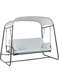 Beliani Hollywoodschaukel Grau Marsciano , Hellgrau , Metall , 217x182x129 cm , Gartenmöbel, Hollywoodschaukeln