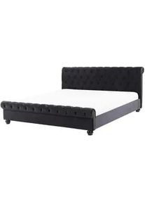 Beliani Polsterbett 180/200cm Schwarz Avallon , Textil , 180x200 cm , Schlafzimmer, Betten, Polsterbetten