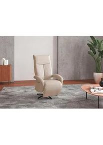 Sit & More Sit & More Sessel , Creme , Textil , 74x112x82 cm , Goldenes M, Oeko-Tex® Standard 100, Made in Europe, DGM-Klimapakt , Relaxfunktion, Sitzfläche 360° drehbar, gepolsterte Armlehnen , Wohnzimmer, Sessel, Sonstige Sessel