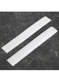 100 par - Tramos recortados de bandas de sujeción por contacto, autoadhesivo, gancho y bucle (en pares) 20 x 150 mm | blanco, nylon|poliéster
