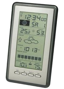 Technoline Techno Line WS 9040 IT digitale Funk-Wetterstation Schlummerfunktion Außensensor grau silber