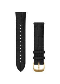 Garmin Schnellwechsel-Armband (20 mm, Leder), Uhrenarmband, Schwarz, Gold