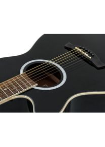 Dimavery AW-400 Westerngitarre LH, schwarz (Westerngitarre), Gitarre, Schwarz