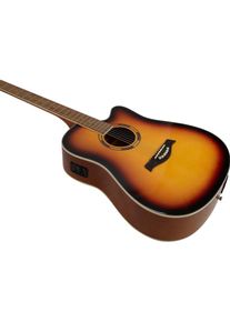 Dimavery DR-520 Dreadnought, sunburst (Konzertgitarre), Gitarre, Braun