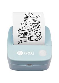G&G G&G GA-SD001BL Thermodirekt-Drucker 30 mm, 25 mm, 15 mm (Thermodirekt, Schwarz-Weiss), Drucker, Blau