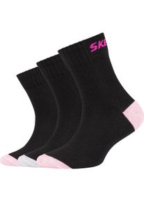 Skechers, Damen, Socken, Girls Mesh Ventilation Socken 3p, Schwarz, (3er Pack, 39, 42)