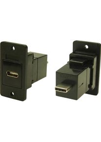 Cliff Adapter, Buchse, Einbau USB-Buchse Typ C - USB-Stecker Typ B CP30611X Inh, Elektronikkabel + Stecker, Schwarz