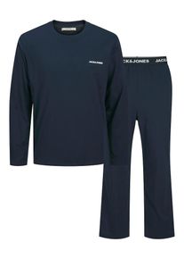 Jack & Jones JACK & JONES Pyjama 'JACEVEREST' Herren dunkelblau / weiß Größe S