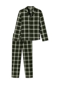 Schiesser Pyjama 'Warming Nightwear' Herren tanne / dunkelgrün / weißmeliert Größe M