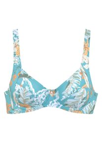 Sunseeker Dames Beugelbikinitop in aquablauw bedrukt ,maat 36C, Witt, 84% Polyamide, 16% Elastan