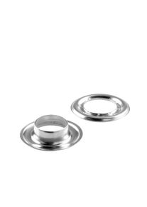 100 Unit&agrave; - Occhielli per teloni, autoperforanti, acciaio Occhielli tondi #5 ( 16,2 mm) | nichelato, argento