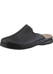 Herren Pantoffel aus Leder-Imitat schwarz Größe 40