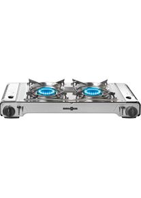 Brunner Devil Double Campingkocher Kartuschen-Gaskocher Outdoor Garten 2-flammig silber