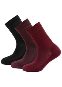 DEVOLD Womens Daily Merino Medium Sock 3-Pack Multifunctionele sokken Dames (36-40 |rood)