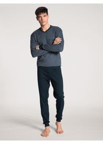 Calida Pigiama con polsini per Uomo, M M, Blu, Comfort assoluto per tutte le notti