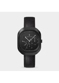 Orologio Classico Multifunzionale da Donna - Nero - Cassa rettangolare in acciaio chirurgico, Vetro minerale indurito con zaffiro, Cinturino in pelle