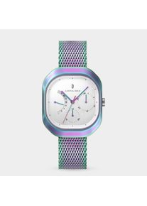 Orologio Classico Multifunzionale da Donna - Arcobaleno - Cassa rettangolare in acciaio chirurgico, Vetro minerale indurito con zaffiro, Cinturino in