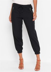 Pantalon 7/8 lin majoritaire - noir - taille 50 - lin - bonprix