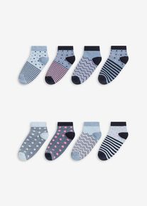 Lot de 8 paires de socquettes coton - bleu - taille 31-34 avec coton - bonprix