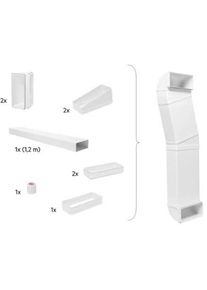 AEG M2CKCF01C Umluft-Installations-Kit Dunstabzugshauben-Zubehör Rohrbogen Flachkanalrohr Rohrverbinder