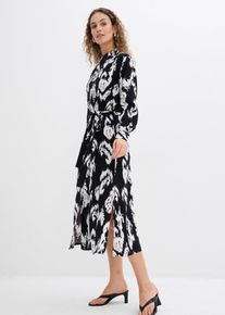 Robe-chemise en viscose fluide - noir - taille 48 - Viscose - bonprix