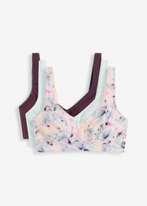 Lot de 3 soutiens-gorge coton sans armatures - violet - taille 120D avec coton - bonprix