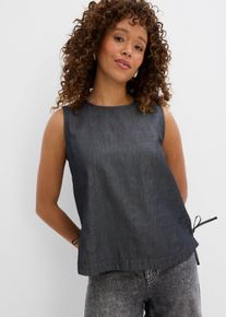 bonprix Femei Top-bluză din blugi din bumbac organic, negru, 38