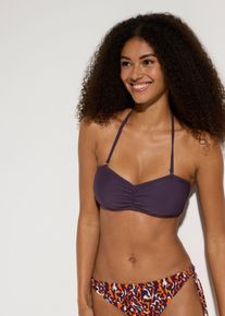 bonprix Mujer, Top de bikini tipo bandeau con tirantes desmontables, púrpura, 46