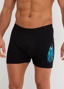 bonprix Bóxers ajustados en largo midi (3 unidades), negro, 6 (L)