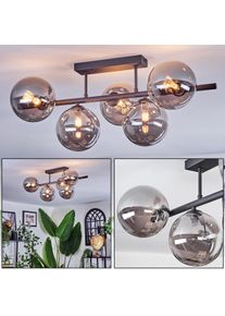 hofstein Chehalis Plafondlamp, Kogellampje Rookkleurig, 5-lichts