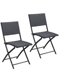 Casaria Klapstoel Rome 2 stuks Zwart Kunststof