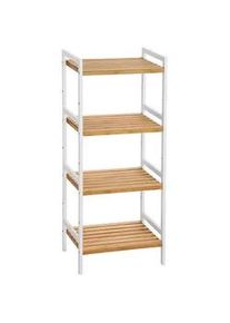 Hansiro Badezimmerregal Küchenregal , Weiß , Holz , 31.5x110x45 cm , Badezimmer, Badezimmerregale, Badregale