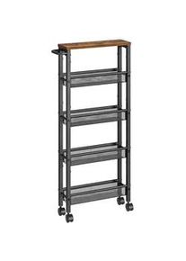 Hansiro Rollwagen ST. John's _ Braun , Holzwerkstoff , 45.4x99.6x13 cm , Küchen, Küchenmöbel, Küchenregale