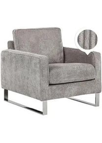 Beliani Sessel Cord Grau Vind , Textil , 76x82x82 cm , Wohnzimmer, Sessel, Polstersessel