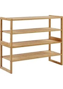 Beliani Badregal Heller Holzfarbton Uvalda , Hellbraun , 71x60x28 cm , Badezimmer, Badezimmerregale, Badregale