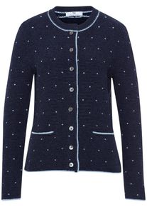 Peter Hahn - Strickjacke mit Rundhals-Ausschnitt, multicolor, Gr. 46, Schurwolle